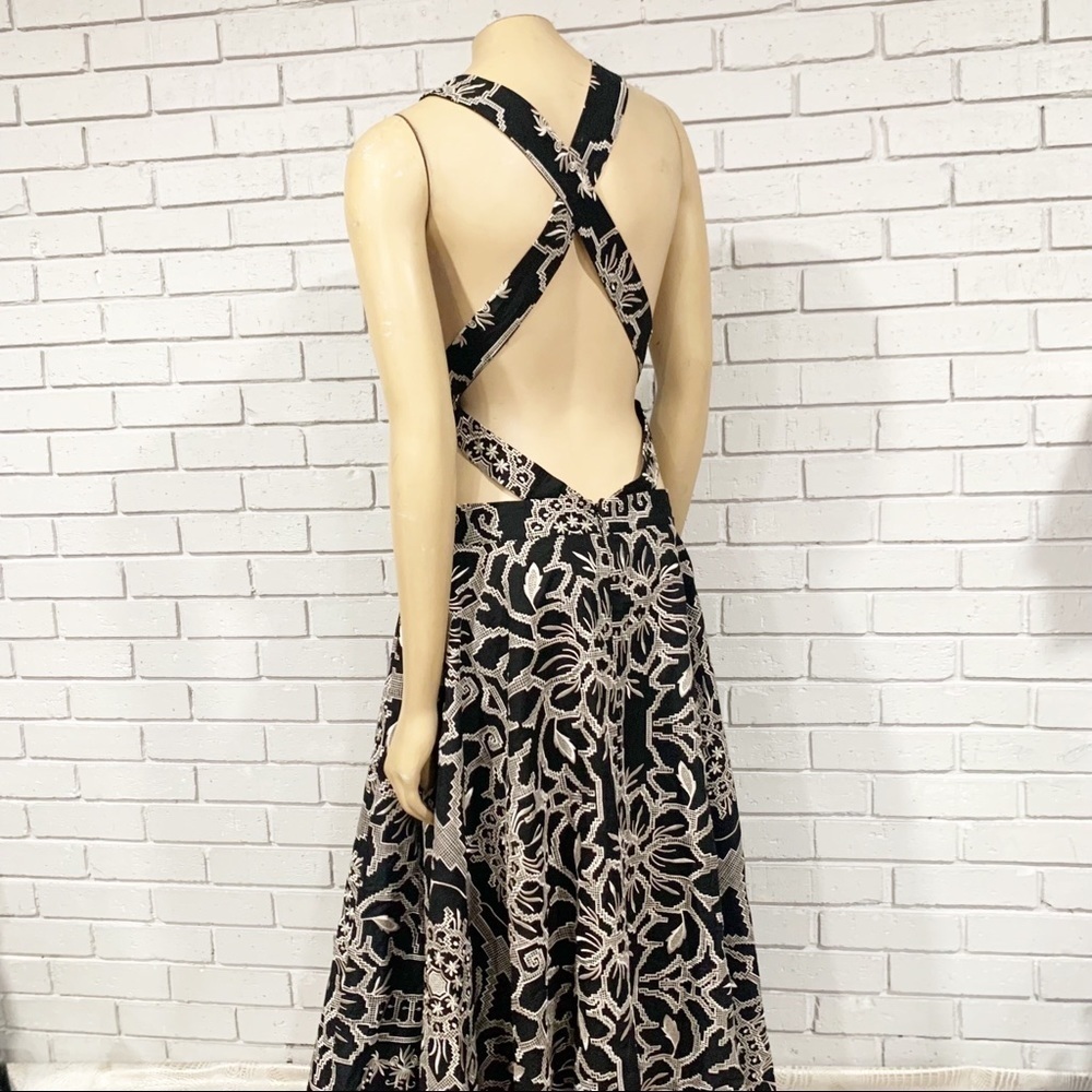 Asos Edition Embroidered Halter Midi Black Cutout Dress - Picture 7 of 14